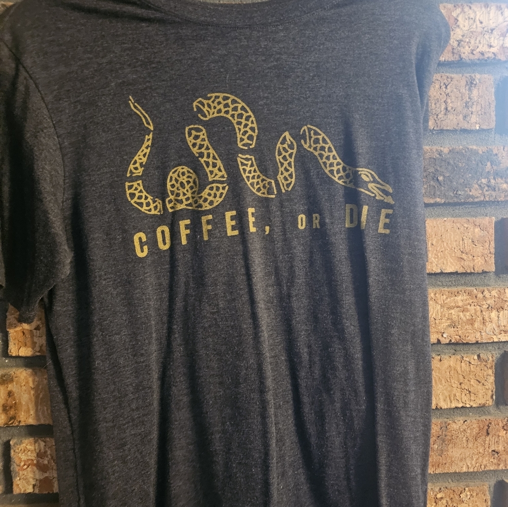 Gold and Gray Short Sleeve Tee with Snake Design